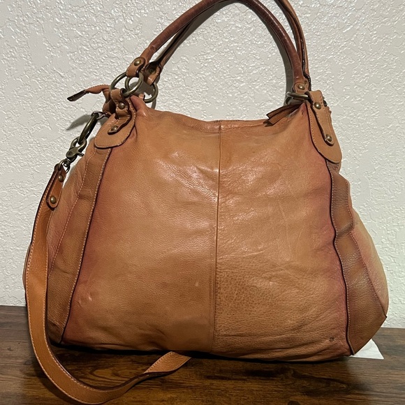 Authentic 7 FOR ALL MANKIND ombré tan/brown leather hobo shoulder bag - Picture 13 of 16